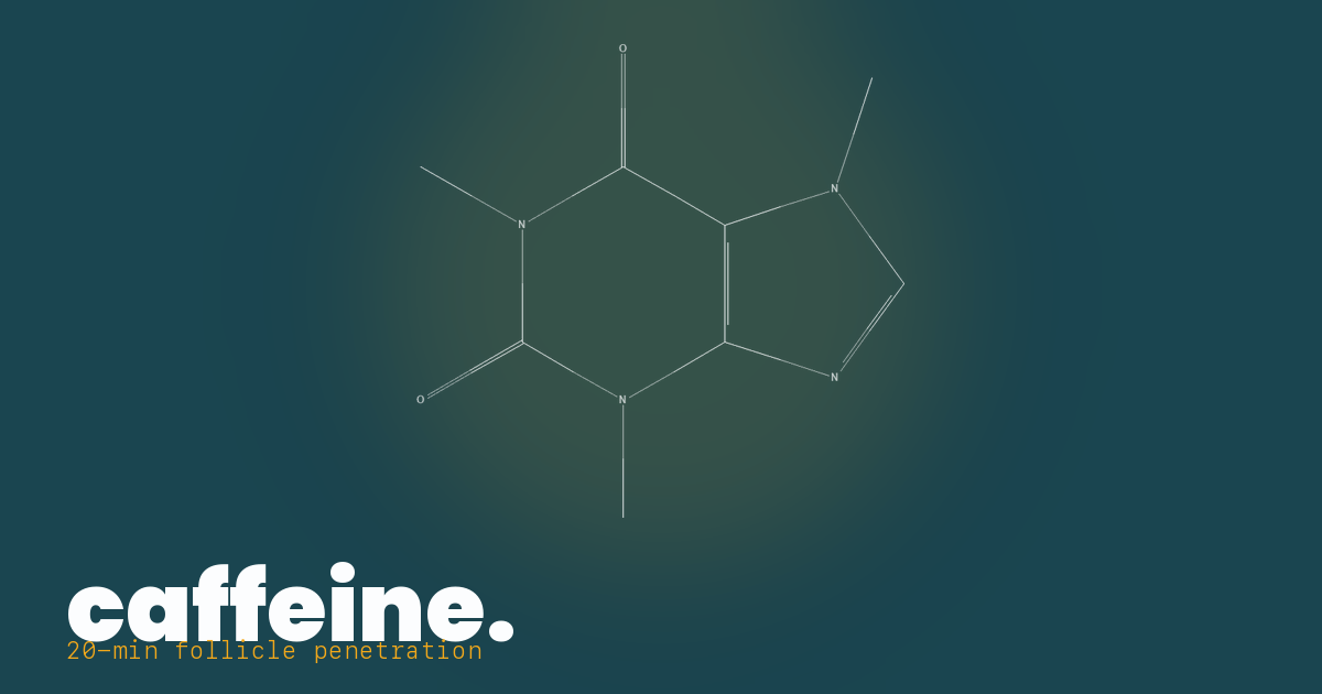 Caffeine molecular structure (PubChem CID 2519). The Lab · OOEDN Scalp Milk why series.